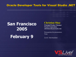 Oracle Developer Tools for Visual Studio .NET