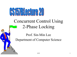 Two Phase Locking - Department of Computer Science