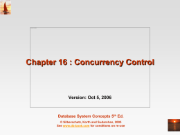 Chapter 14: Concurrency Control
