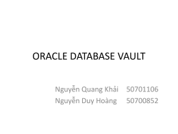 Oracle Database Vault DVSYS and DVF Schemas