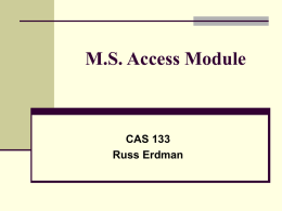 MS Access Module