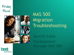 MAS 500 Migration Troubleshooting