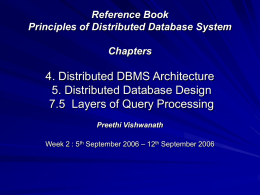 Principles of Distributed Database System 4. Distributed DBMS