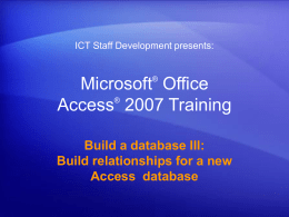 Build a database III: Build relationships for a new Access database