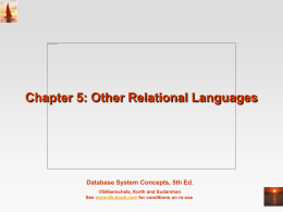 Chapter5. Other Relational Languages