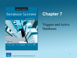 Triggers and Active Databases