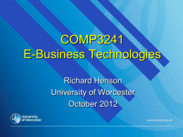 ITY276 presentation 3 - University Of Worcester