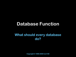 The functions a database should provide