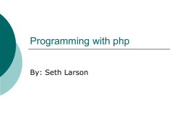 Programming with php