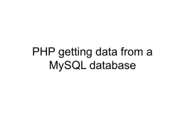 Having PHP get data from a MySQL database