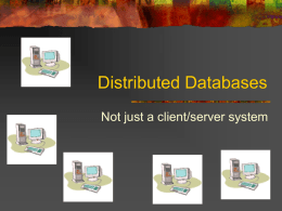 Distributed Databases - Computer Information Systems