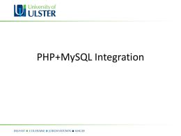 Lec6 PHP and MySQL