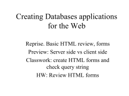 HTML/HTML5 review forms. - Purchase College Faculty Web Server