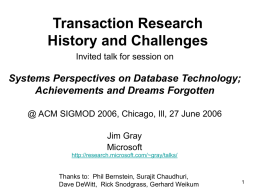 Transaction Research History and Challenges