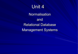 534 - Relational and Online Database Management Systems