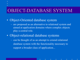 OBJECT-DATABASE SYSTEM