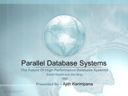 Parallel Database
