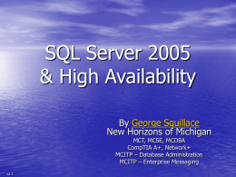 SQL Server & High Availability - e