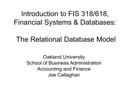 Relational Database Model - School of Business Administration