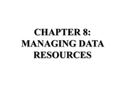 chapter 8: managing data resources