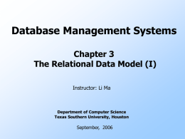 Relational Data Model - Department Of Computer Science