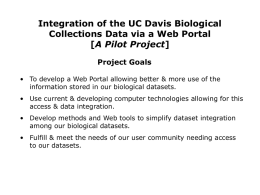 Database-Web Portal project - University of California Davis