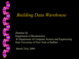 Building Data Warehouse - UB Computer Science and Engineering