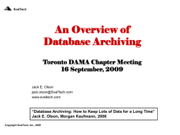 An Overview of Database Archiving