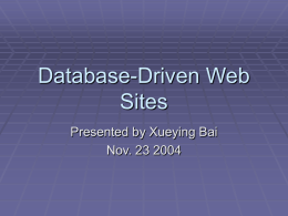 Database-driven Web sites