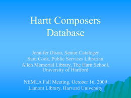 Hartt Composers Database