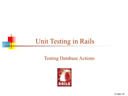 Unit Testing in Rails