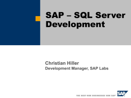 SAP – SQL Server Development