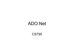 ADO.Net - ODU Computer Science