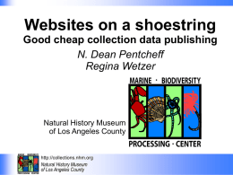 Websites on a Shoestring - Natural History Museum of Los Angeles