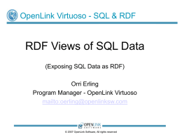 RDF Views of SQL Data