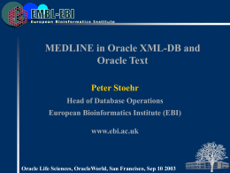 MEDLINE in Oracle XML
