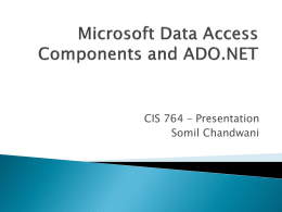 Microsoft Data Access Components and ADO.NET