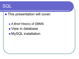 SQL - View