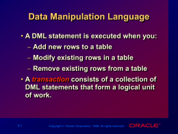 Oracle SQL DML introduction