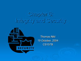 Chapter 6: Integrity and Security