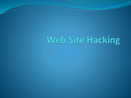 Web Site Hacking