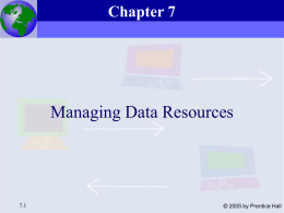 Managing Data Resources