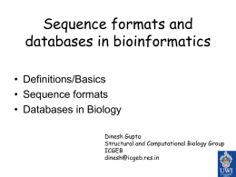 Sequence formats and databases in bioinformatics