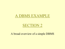 DBMS Example - Brock University