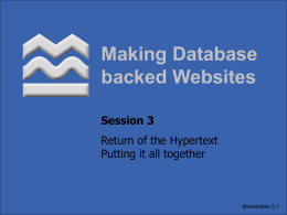 Making Database backed Websites