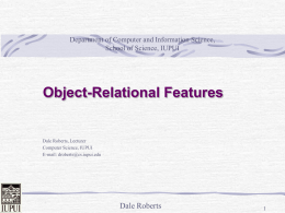 Object-Relational Features - Department of Computer and