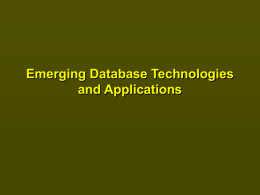 Emerging DB Technologies