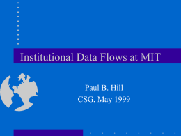 Institutional Data Flows at MIT