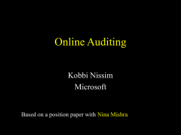 Online Auditing