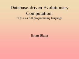 Database-driven Evolutionary Computation: SQL as a full
